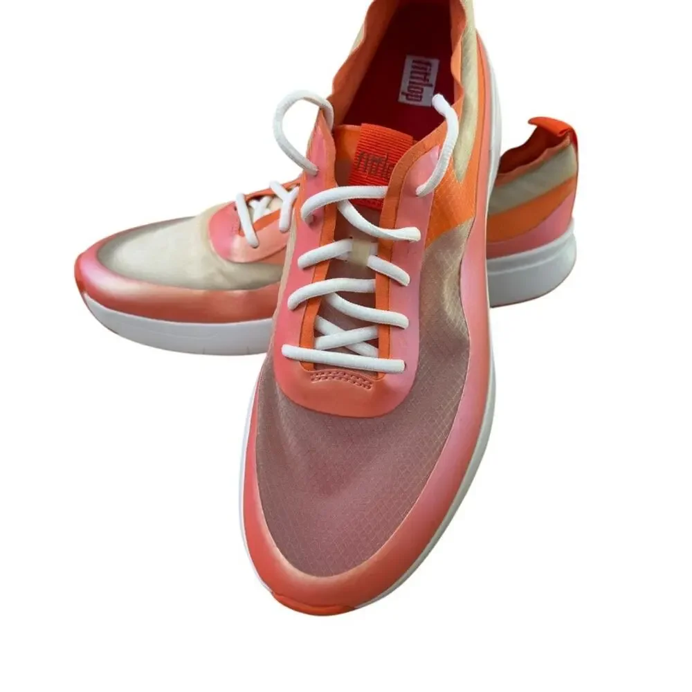 Fitflop Sneakers Men's Size 43 US 10 Mesh New No Box Orange Tan Comfort Grandpa